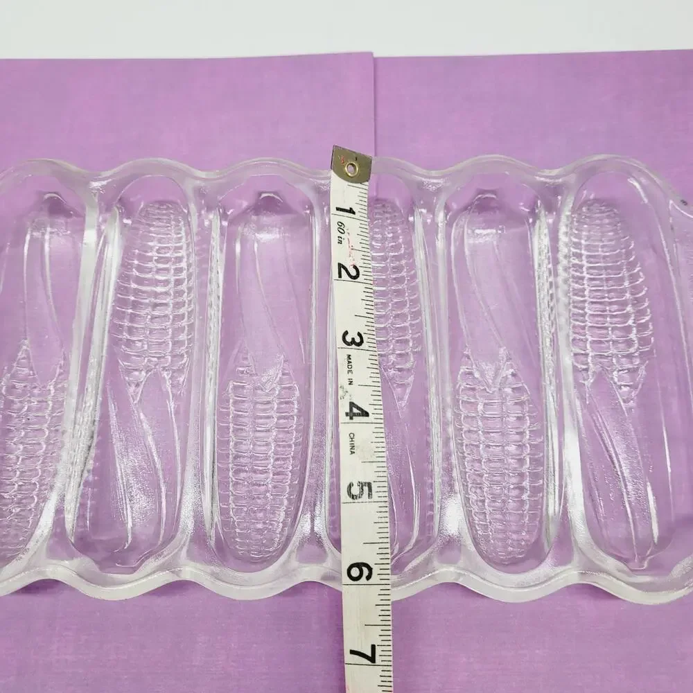 Vintage Miracle Maize Glass Cornbread Corn Stick Ear of Corn Glass Pan 6-Stick